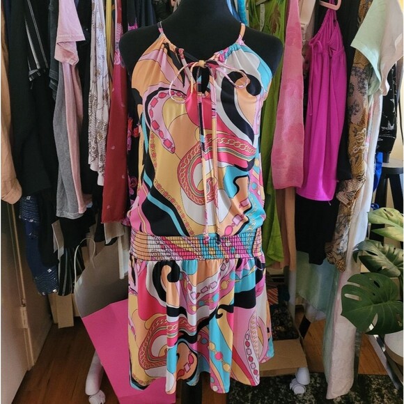 Vintage Dress Multicolor Print VaVa By Joy Han Colorful Size Small - Picture 16 of 16